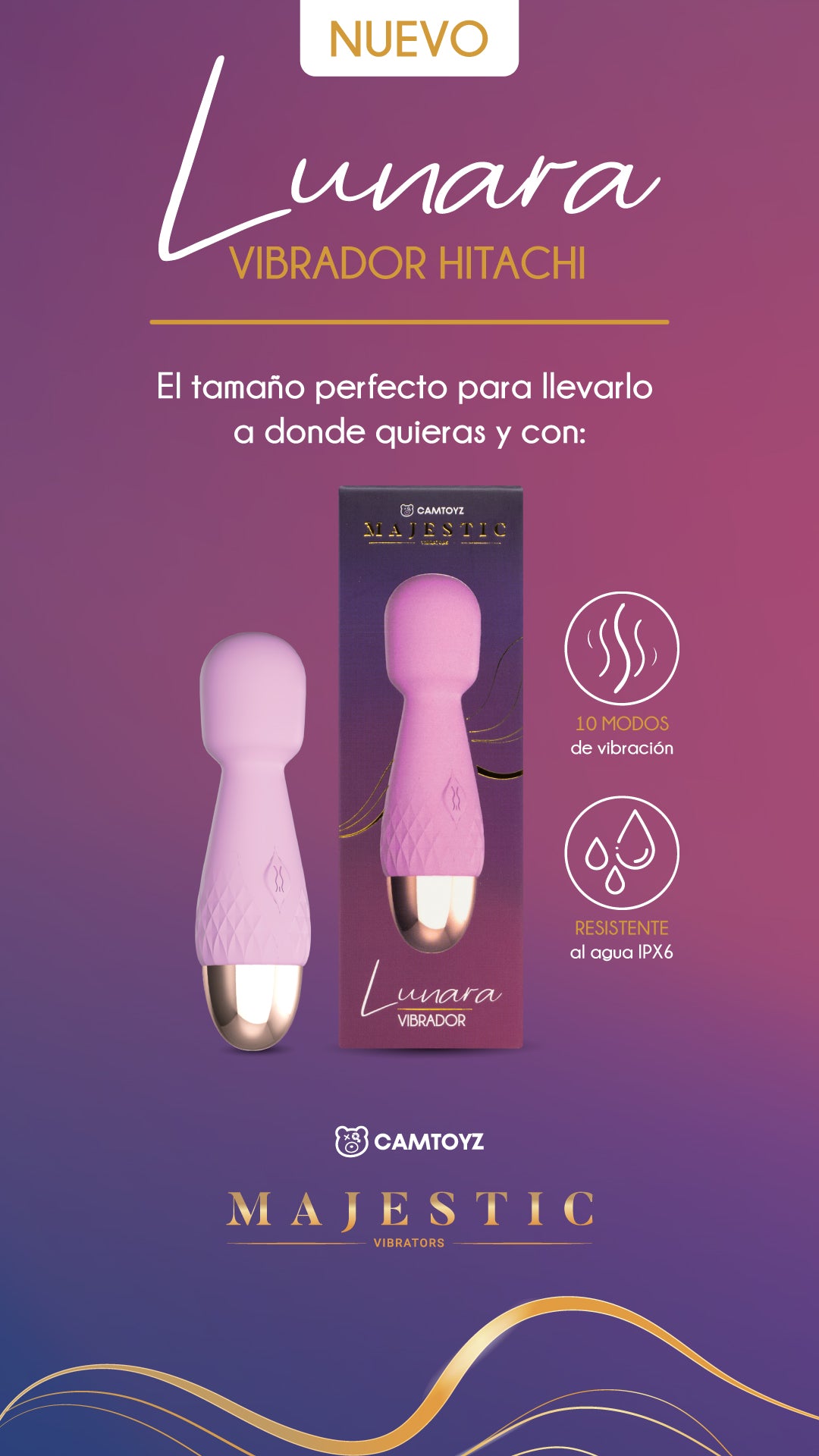 🔥 Vibrador Hitachi Lunara Lila