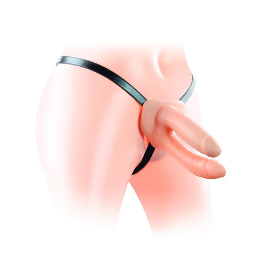 Arnés Ajustable Dildo Doble Penetración Unisex Hueco de 17 cm
