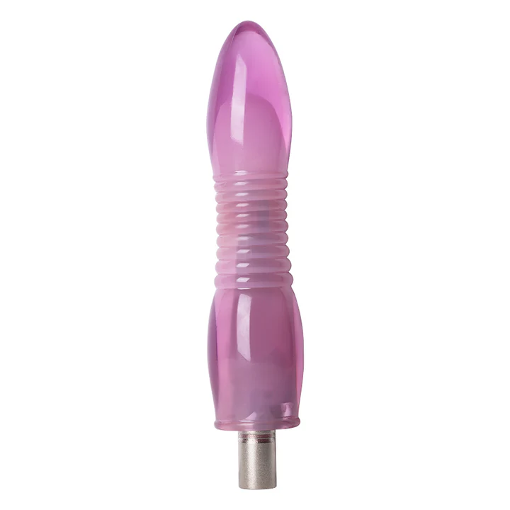 Dildo rosado de 19 cm compatible con máquina sexual Sonya, con diseño texturizado y conector de extensión.
