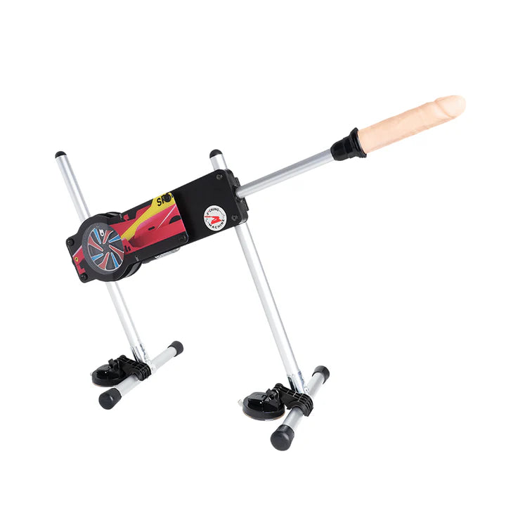 Máquina sexual Lust Sex Gun con ventosas de sujeción para mayor estabilidad en superficies planas.