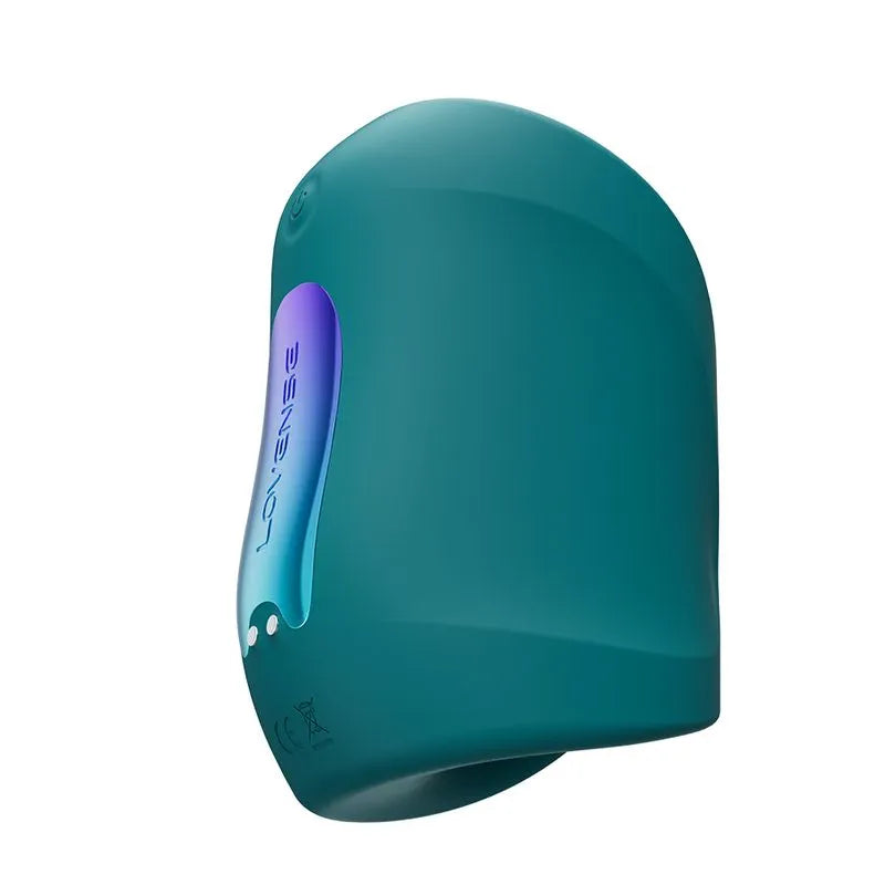 Lovense Gush 2 en vista lateral, destacando su diseño ergonómico y su superficie de silicona suave al tacto.