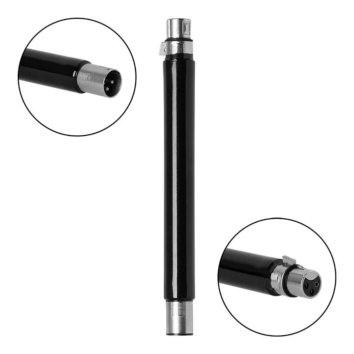 Varilla extensora negra para máquina sexual Robbie con conectores tipo Canon.