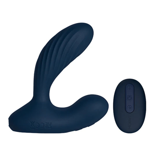 Vibrador prostático interactivo Vick Neo 2 azul con control remoto magnético.