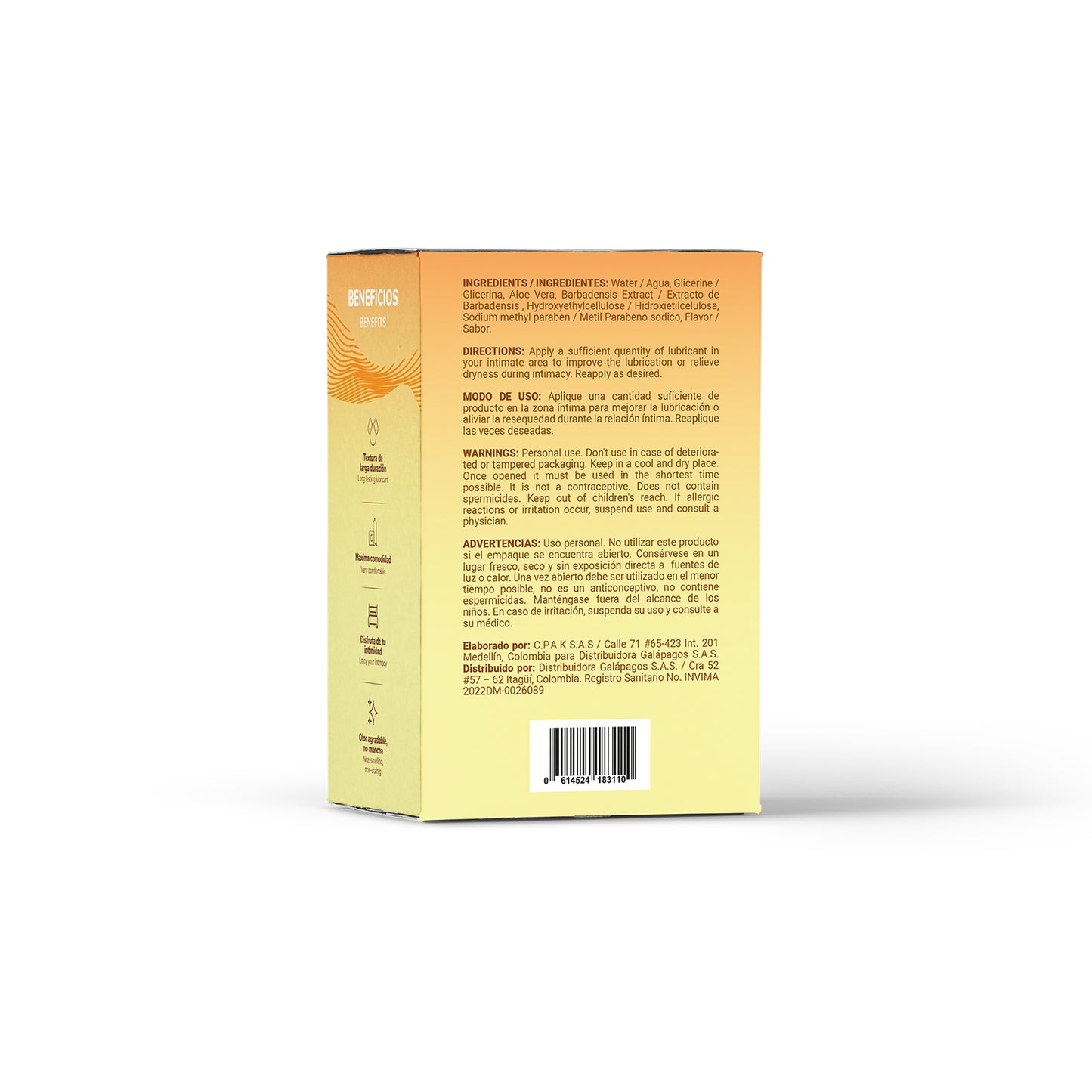 Lubricante Frío Saborizado Piña Colada