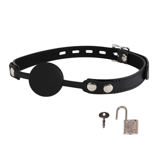 mordaza de cuero con candado