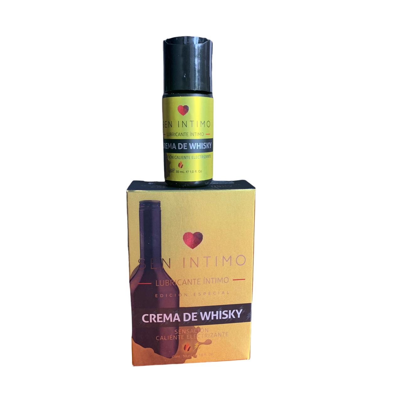 la caja y presentacion de Lubricante Caliente Electrizante Crema de Whisky