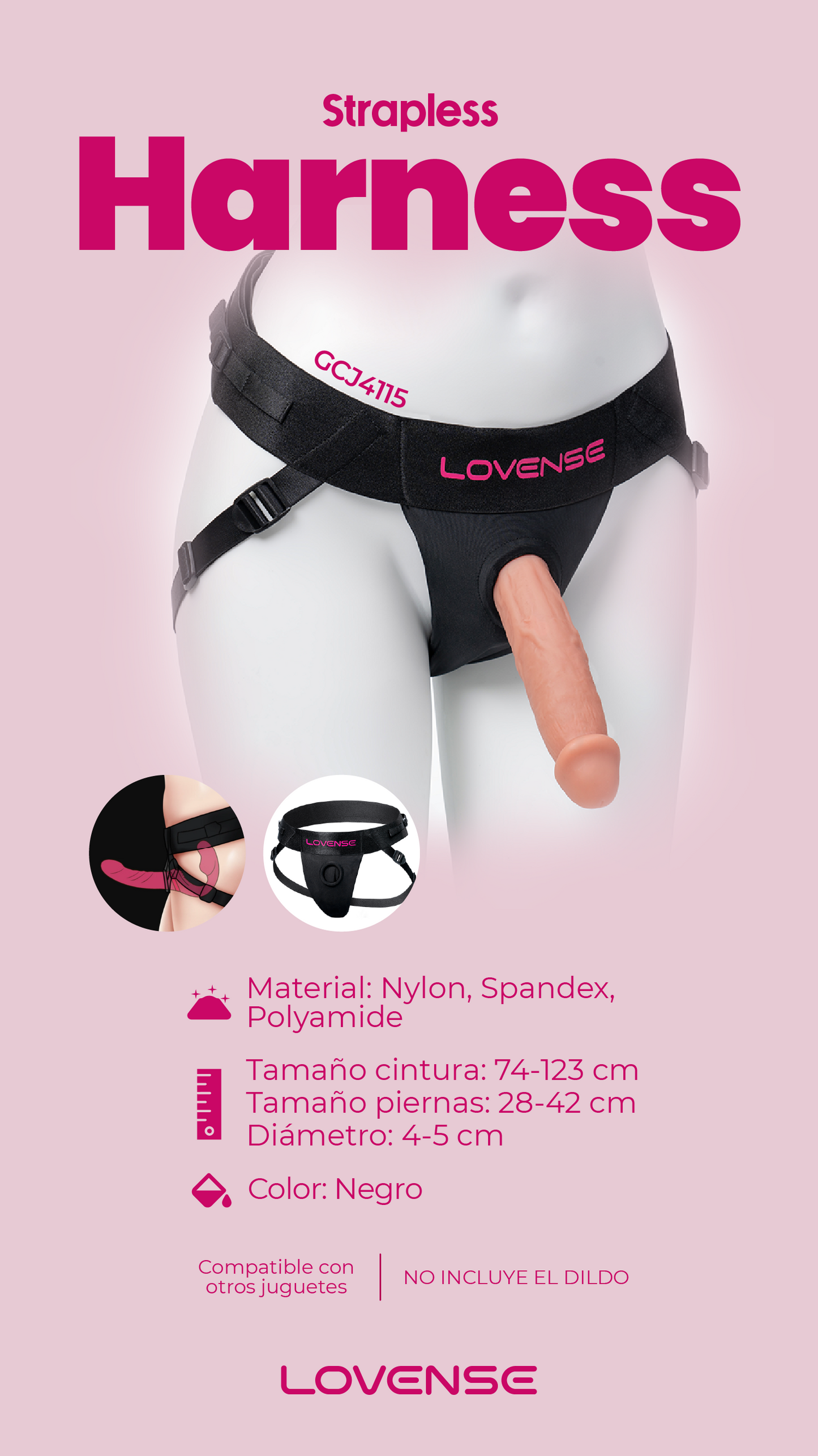 💥 Explora el Placer Sin Límites con el Arnés Strapless Lovense – Ajuste Cómodo, Compatible y Listo para Jugar