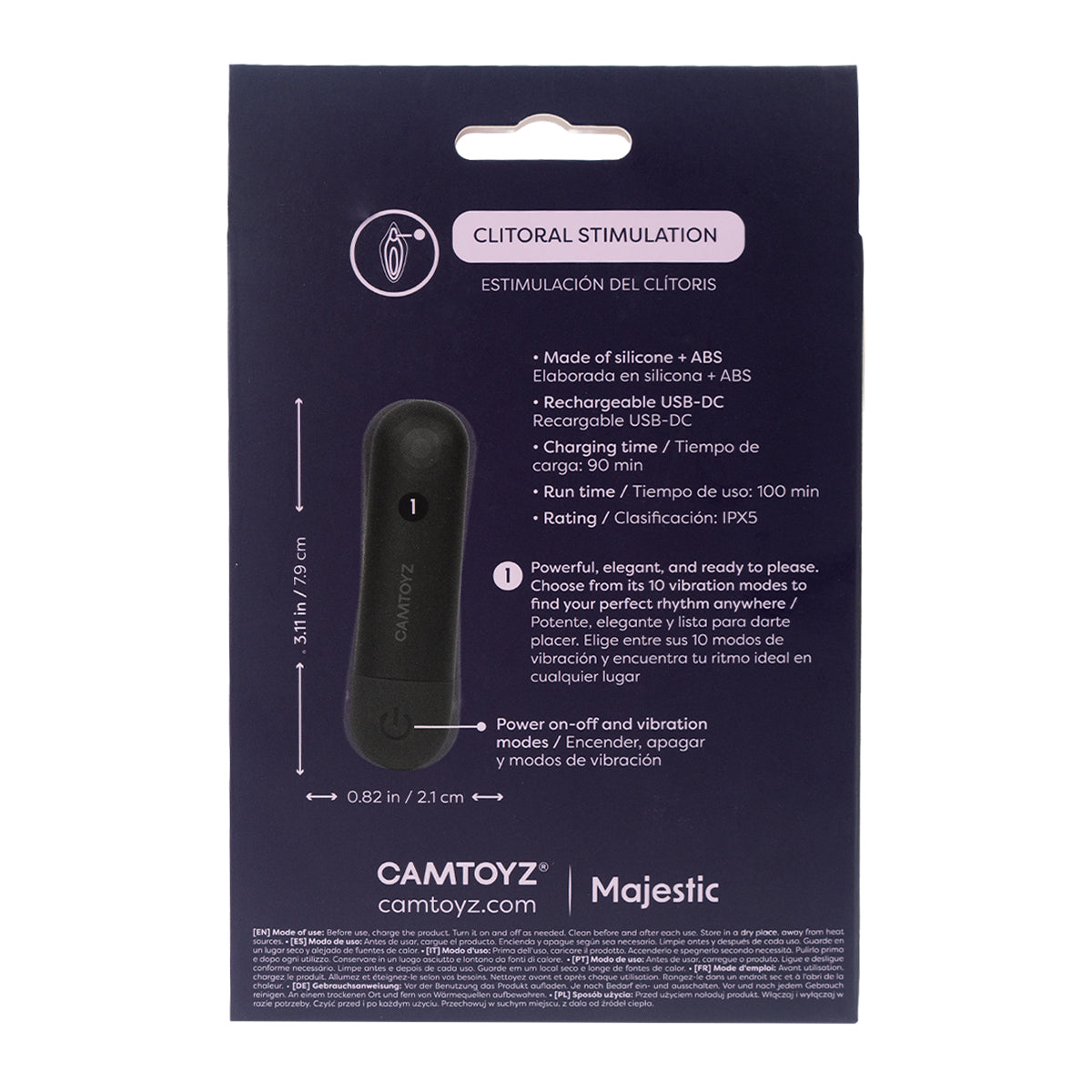 Bala Vibradora Hazel 10 Velocidades – Recargable, Compacta y Potente