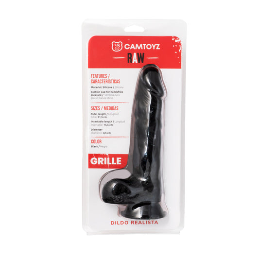 Dildo negro Realista Grille 21 cm