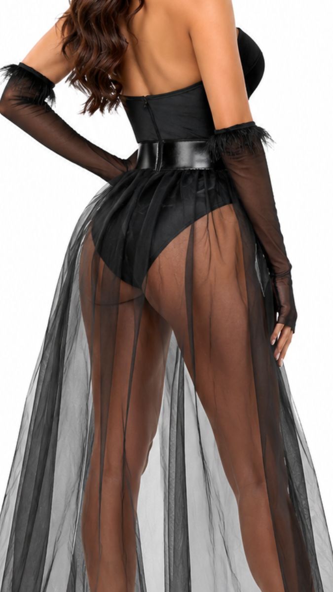 DISFRAZ DE BRUJA DEL AMOR NEGRO SEXY PARA MUJER