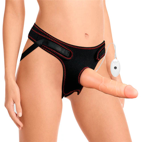 Arnés Vibrador Ajustable Easy Set 19 cm Flesh: Realismo y Placer Intenso para Ella