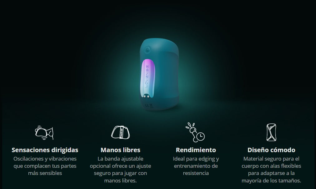 Beneficios del Lovense Gush 2, incluyendo sensaciones dirigidas, manos libres, entrenamiento de resistencia y diseño ergonómico.
