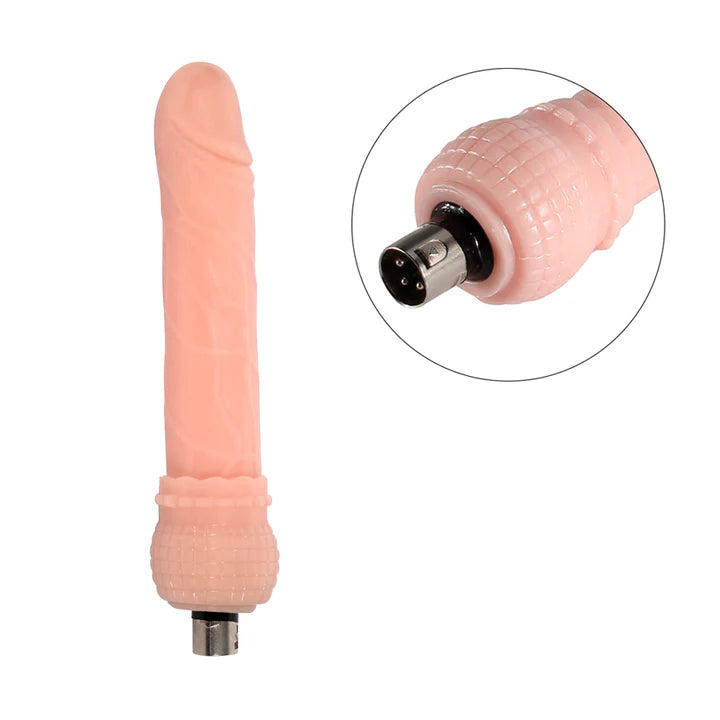 Dildo realista de silicona color piel para máquina sexual Droideka, con conector metálico.
