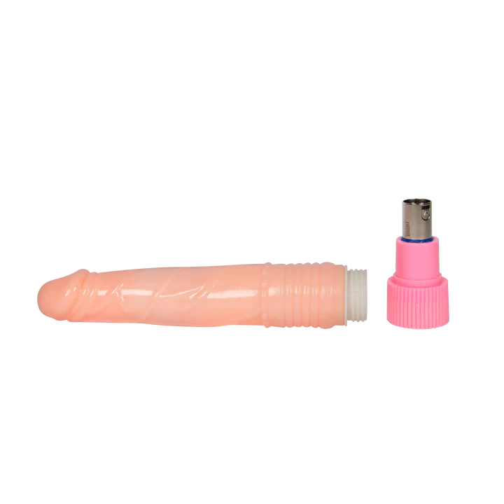 Dildo realista de silicona con adaptador para máquina sexual Marving, textura suave y detallada.