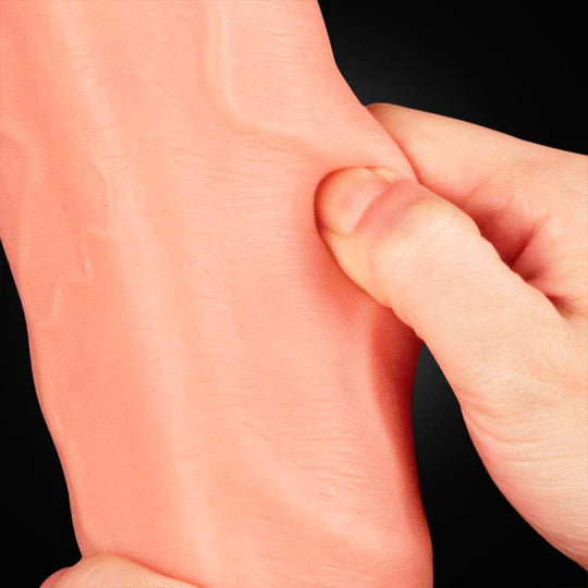 Dildo realista de silicona Lovetoy 30,5 cm con doble capa y ventosa potente