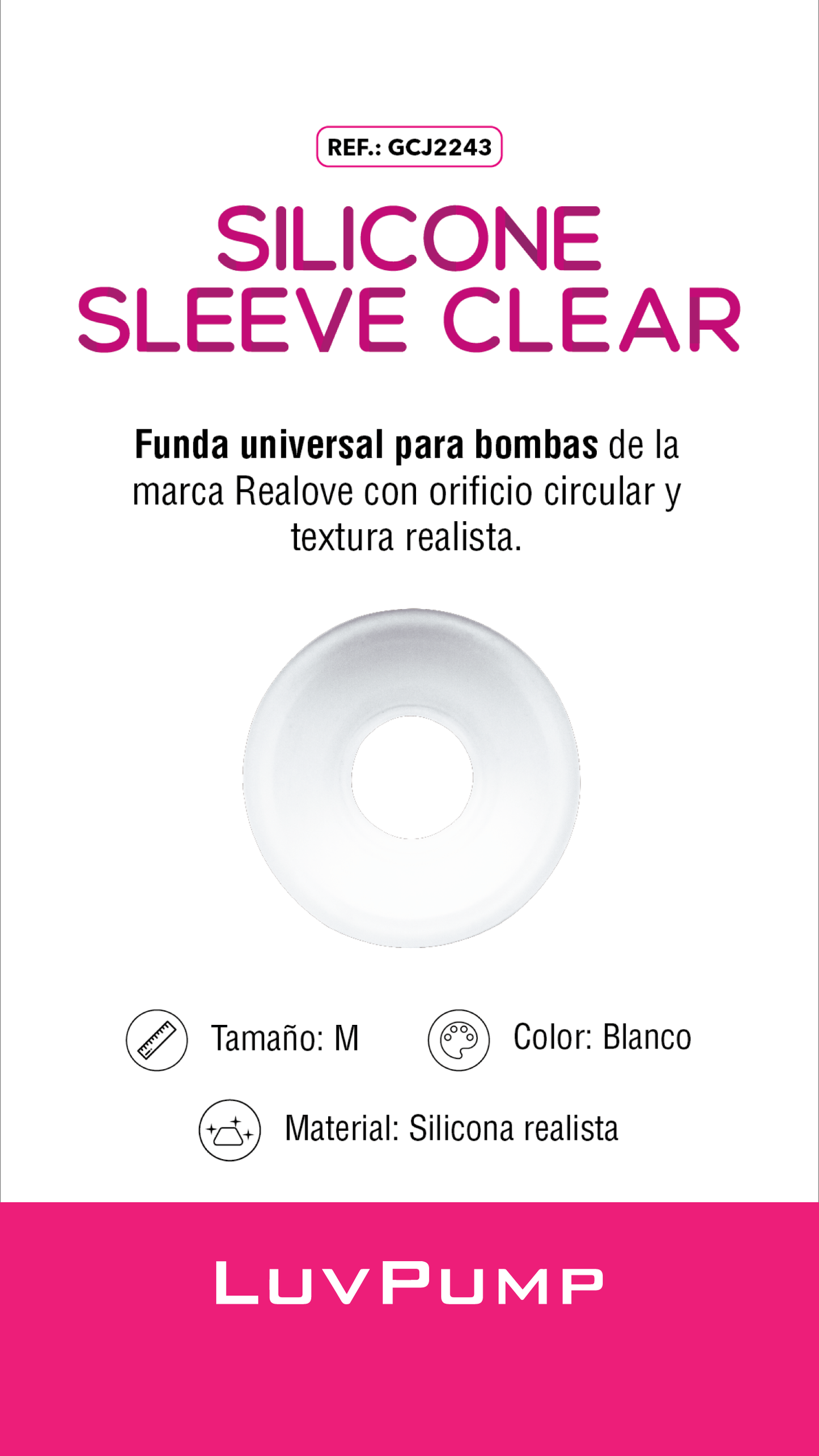 Repuesto para bomba de succión universal Silicona Sleeve Clear