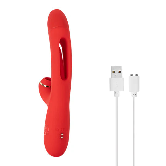 Vibrador G-Spot Hit con su cable de carga magnética USB incluido.
