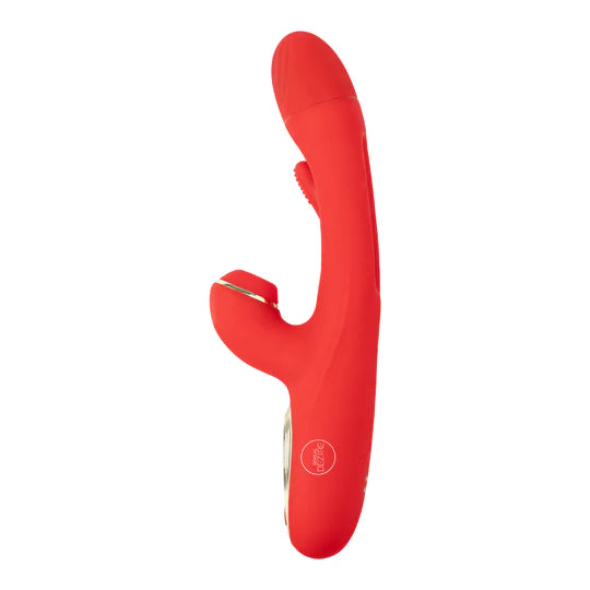 Vista lateral del Vibrador G-Spot Hit donde se aprecia el diseño curvo ideal para estimulación del punto G y el estimulador externo.