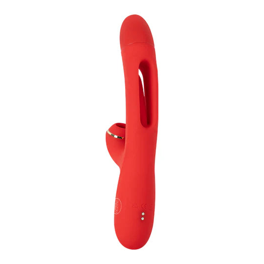 Vista trasera del Vibrador G-Spot Hit mostrando su estructura abierta y el área de carga magnética.