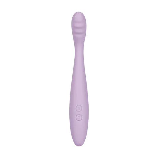 Vibrador Cici 2 en color lila con diseño estilizado y cabezal acanalado, ideal para estimulación del punto G.