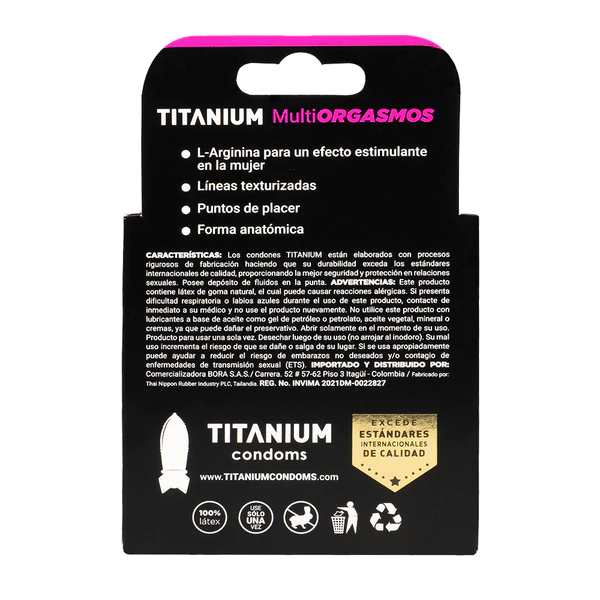 Condones Titanium Multiorgasmos x 3