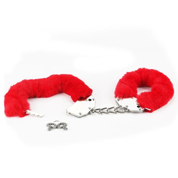sensuales esposas de peluche color rojo