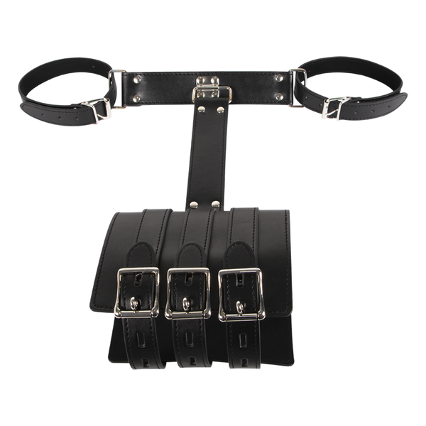 esposas negras de cuero con extensión de brazalete