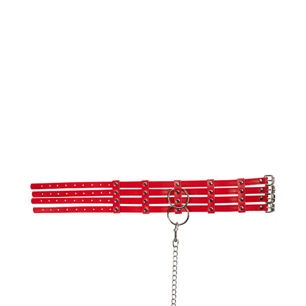 collarin rojo de cuero para sumision 