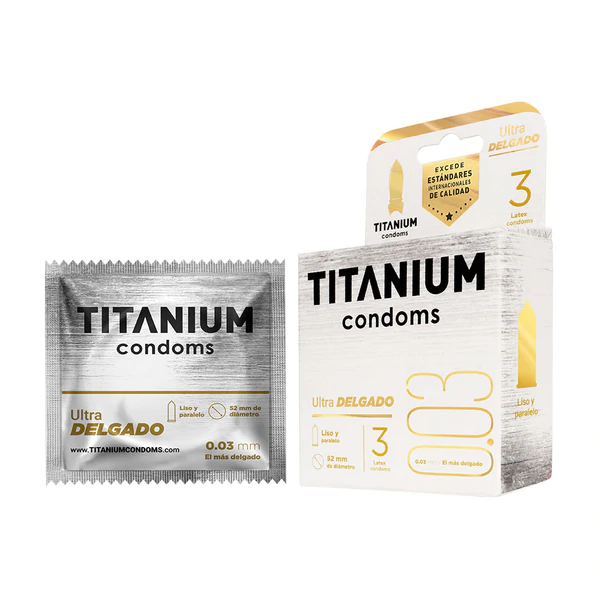 Condones Titanium Ultra Delgado x 3