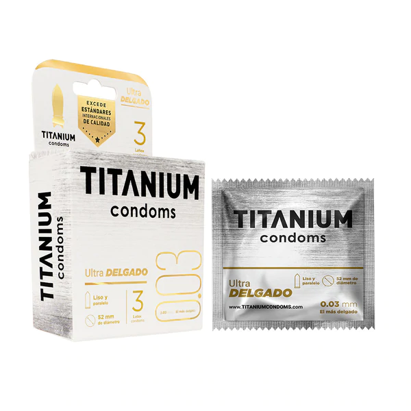 Condones Titanium Ultra Delgado x 3