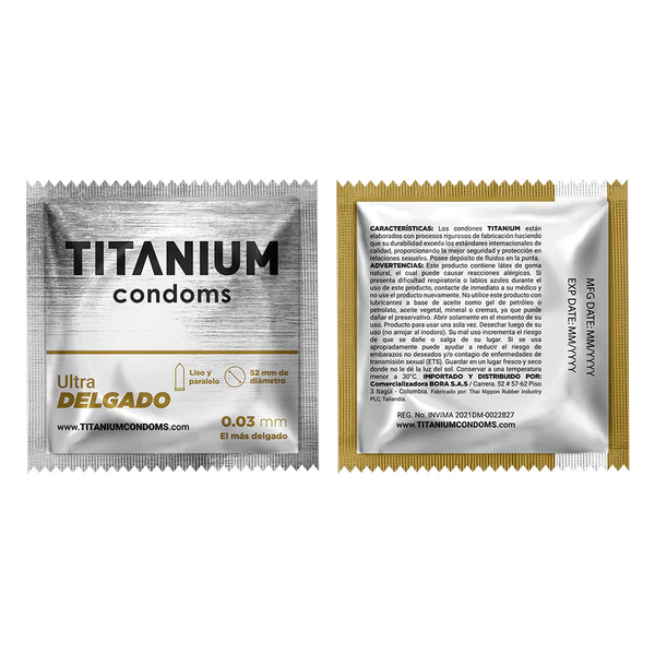 Condones Titanium Ultra Delgado x 3