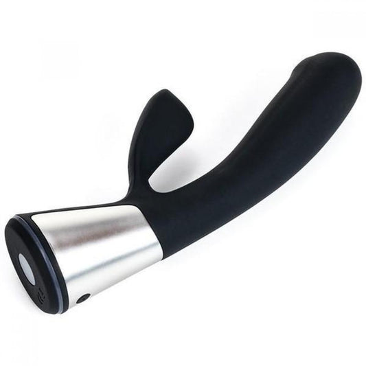 Vibrador para mujer con doble motor Ohmibod Fuse en silicona segura para el cuerpo, 18 cm de largo total.